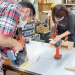 ７月「電動工具の使い方講座」を開催。初めての工具でデザインボックス作りに挑戦。