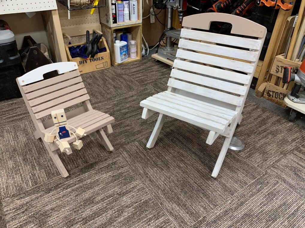 親子サイズのボーチェアをDIY！大人用と子供用のおそろいチェア