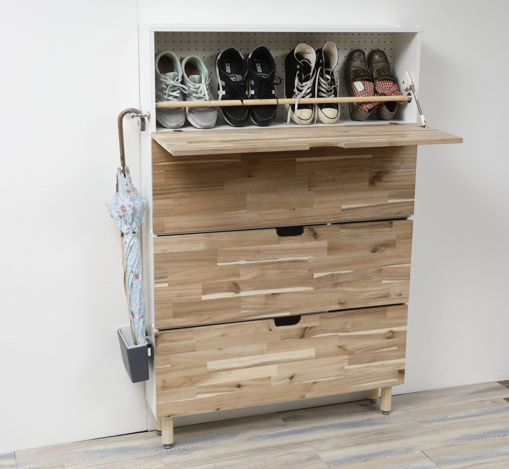 薄型シューズラックをDIY！玄関をすっきり整理できる収納家具